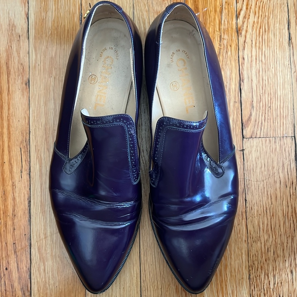 Chanel Purple Loafers